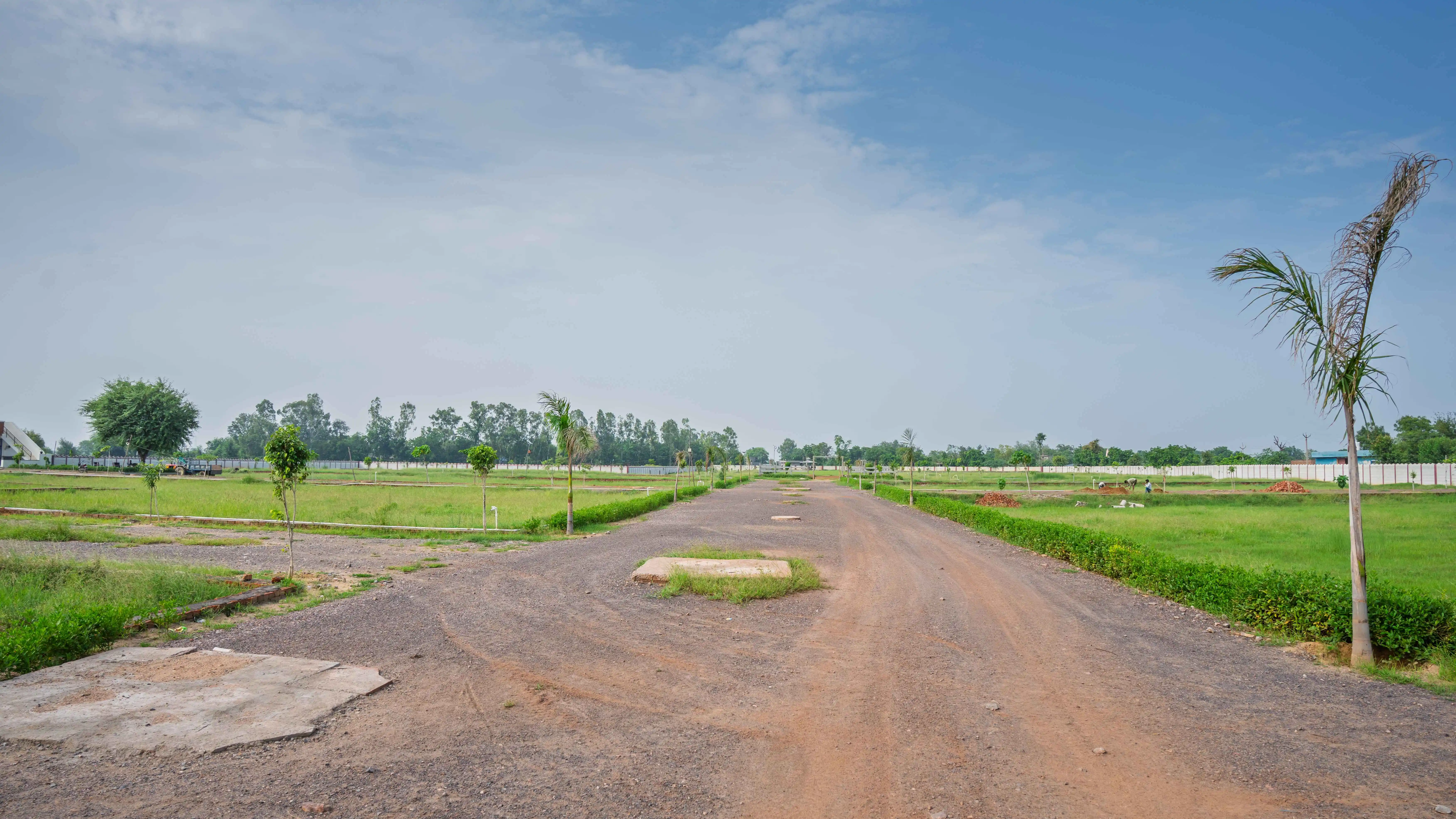 Krishna Residency plotted township internal road and landscaped plots